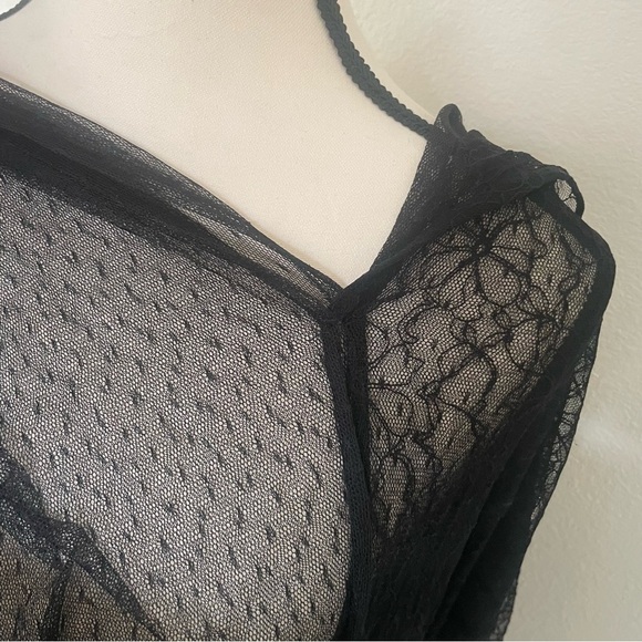 Free People Womens Black Dotted Eden soft Tulle layered Skirt Size L - Picture 3 of 11